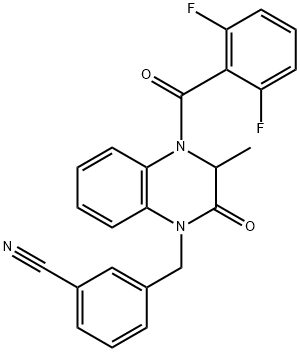 3-([4-(2,6-DIFLUOROBENZOYL)-3-METHYL-2-OXO-3,4-DIHYDRO-1(2H)-QUINOXALINYL]METHYL)BENZENECARBONITRILE Struktur