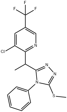 3-CHLORO-2-(1-[5-(METHYLSULFANYL)-4-PHENYL-4H-1,2,4-TRIAZOL-3-YL]ETHYL)-5-(TRIFLUOROMETHYL)PYRIDINE Struktur