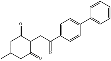 5-METHYL-2-(2-OXO-2-(4-PHENYLPHENYL)ETHYL)CYCLOHEXANE-1,3-DIONE Struktur