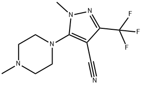 1-METHYL-5-(4-METHYLPIPERAZINO)-3-(TRIFLUOROMETHYL)-1H-PYRAZOLE-4-CARBONITRILE Struktur