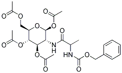 1,3,4,6-TETRA-O-ACETYL-N-(N-BENZYLOXYCARBONYL-DL-ALANYL)-B-D-GLUCOSAMINE Struktur