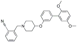 2-((4-[(2',5'-DIMETHOXYBIPHENYL-3-YL)OXY]PIPERIDIN-1-YL)METHYL)BENZONITRILE Struktur