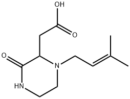 [1-(3-METHYL-BUT-2-ENYL)-3-OXO-PIPERAZIN-2-YL]-ACETIC ACID Struktur