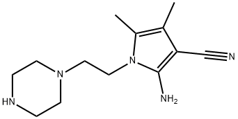 2-AMINO-4,5-DIMETHYL-1-(2-PIPERAZIN-1-YLETHYL)-1H-PYRROLE-3-CARBONITRILE Struktur