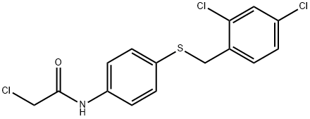 2-CHLORO-N-(4-[(2,4-DICHLOROBENZYL)SULFANYL]PHENYL)ACETAMIDE Struktur