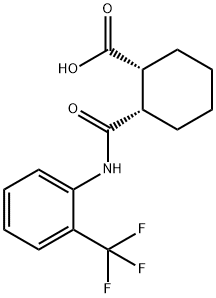 (1R,2S)-2-([2-(TRIFLUOROMETHYL)ANILINO]CARBONYL)CYCLOHEXANECARBOXYLIC ACID Struktur