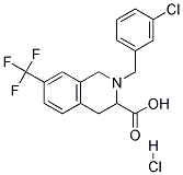 2-(3-CHLORO-BENZYL)-7-TRIFLUOROMETHYL-1,2,3,4-TETRAHYDRO-ISOQUINOLINE-3-CARBOXYLIC ACID HYDROCHLORIDE Struktur