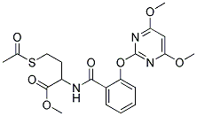 2-[2-[(4,6-DIMETHOXYPYRIMIDIN-2-YL)OXY]BENZAMIDO]-4-(ACETYLTHIO)BUTYRIC ACID, METHYL ESTER Struktur