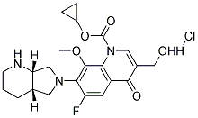 1-Cyclopropyl-6-Fluoro-1,4-Dihydro-8-Methoxy-7-[(4as,7as)-Octahydro-6H-Pyrrolo[3,4-B]Pyridin-6-Yl]-4-Oxo-3-Quinoliecarboxylic Acid Hydrochloride Struktur