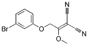 [2-(3-bromophenoxy)-1-methoxyethylidene]propanedinitrile Struktur