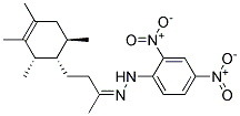 (1A,2A,6B)-4-(2,3,4,6-TETRAMETHYL-3-CYCLOHEXENYL)-2-BUTANONE2,4-DINITROPHENYLHYDRAZONE Struktur