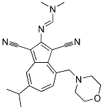 2-(DIMETHYLAMINO)METHYLENEAMINO-7-ISOPROPYL-4-MORPHOLINOMETHYL-1,3-AZULENEDICARBONITRILE Struktur