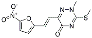 2,5-DIHYDRO-2-METHYL-3-METHYLTHIO-6-(2-(5-NITRO-2-FURYL)VINYL)-1,2,4-TRIAZIN-5(2H)-ONE Struktur