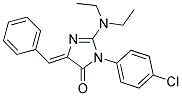 2-DIETHYLAMINO-3-(4-CHLOROPHENYL)-5-PHENYLMETHYLENE-4H-IMIDAZOL-4-ONE Struktur