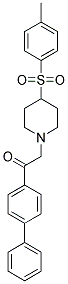 1-BIPHENYL-4-YL-2-(4-[(4-METHYLPHENYL)SULFONYL]PIPERIDIN-1-YL)ETHANONE Struktur