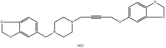 1-(1,3-BENZODIOXOL-5-YLMETHYL)-4-[4-(1,3-BENZODIOXOL-5-YLOXY)-2-BUTYNYL]PIPERAZINIUM DICHLORIDE Struktur