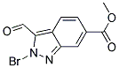 2-BROMO-6-METHOXYCARBONYLINDAZLE-3-CARBOXYALDEHYDE Struktur