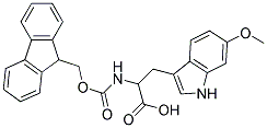 2-{[(9H-fluoren-9-ylmethoxy)carbonyl]amino}-3-(6-methoxy-1H-indol-3-yl)propanoic acid Struktur