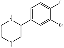 2-(3-Bromo-4-fluorophenyl)piperazine Struktur