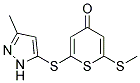 2-(3-Methyl-1H-pyrazol-5-ylthio)-6-methylthio-4H-thiopyran-4-one Struktur