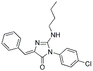 2-BUTYLAMINO-3-(4-CHLOROPHENYL)-5-PHENYLMETHYLENE-4H-IMIDAZOL-4-ONE Struktur