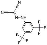 2-{2-[3,5-BIS(TRIFLUOROMETHYL)PHENYL]HYDRAZONO}MALONONITRILE 95+% Struktur