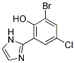 2-BROMO-4-CHLORO-6-(1H-IMIDAZOL-2-YL)-PHENOL Struktur