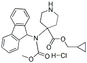 1-CYCLOPROPYLMETHYL-4-(9H-FLUOREN-9-YLMETHOXYCARBONYLAMINO)-PIPERIDINE-4-CARBOXYLIC ACID HYDROCHLORIDE Struktur