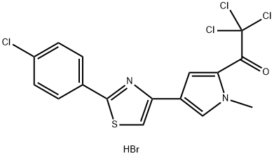 2-(4-CHLOROPHENYL)-4-[1-METHYL-5-(2,2,2-TRICHLOROACETYL)-1H-PYRROL-3-YL]-1,3-THIAZOL-3-IUM BROMIDE Struktur