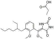 (2-Ethylhexyl)dimethoxybenzylidene dioxoimidazolidine propionate Struktur