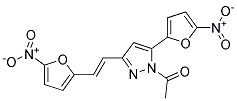 1-ACETYL-5-(5-NITRO-2-FURYL)-3-(2-(5-NITRO-2-FURYL)VINYL)PYRAZOLE Struktur