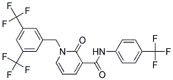 1-(3,5-Bis(trifluoromethyl)benzyl)-2-oxo-N-(4-(trifluoromethyl)phenyl)-1,2-dihydro-3-pyridinecarboxamide Struktur