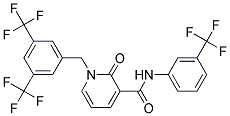 1-(3,5-Bis(trifluoromethyl)benzyl)-2-oxo-N-(3-(trifluoromethyl)phenyl)-1,2-dihydro-3-pyridinecarboxamide Struktur