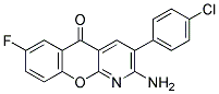 2-AMINO-3-(4-CHLOROPHENYL)-7-FLUORO-5H-CHROMENO[2,3-B]PYRIDIN-5-ONE Struktur