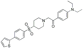 1-[4-(DIETHYLAMINO)PHENYL]-2-(4-([4-(2-THIENYL)PHENYL]SULFONYL)PIPERIDIN-1-YL)ETHANONE Struktur