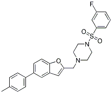 1-[(3-FLUOROPHENYL)SULFONYL]-4-([5-(4-METHYLPHENYL)-1-BENZOFURAN-2-YL]METHYL)PIPERAZINE