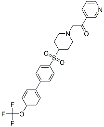 1-PYRIDIN-3-YL-2-(4-([4'-(TRIFLUOROMETHOXY)BIPHENYL-4-YL]SULFONYL)PIPERIDIN-1-YL)ETHANONE Struktur