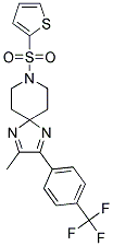 2-METHYL-8-(2-THIENYLSULFONYL)-3-[4-(TRIFLUOROMETHYL)PHENYL]-1,4,8-TRIAZASPIRO[4.5]DECA-1,3-DIENE Struktur