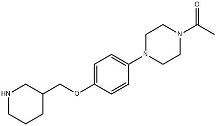 1-(4-[4-(3-PIPERIDINYLMETHOXY)PHENYL]-1-PIPERAZINYL)-1-ETHANONE Struktur