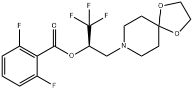 (1R)-1-(1,4-DIOXA-8-AZASPIRO[4.5]DEC-8-YLMETHYL)-2,2,2-TRIFLUOROETHYL 2,6-DIFLUOROBENZENECARBOXYLATE Struktur