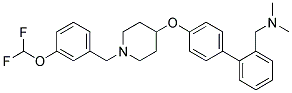 1-[4'-((1-[3-(DIFLUOROMETHOXY)BENZYL]PIPERIDIN-4-YL)OXY)BIPHENYL-2-YL]-N,N-DIMETHYLMETHANAMINE Struktur