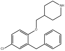 2-BENZYL-4-CHLOROPHENYL 4-PIPERIDINYLMETHYL ETHER Struktur