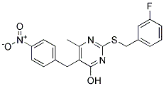 2-(3-Fluorobenzylthio)-4-hydroxy-6-methyl-5-(4-nitrobenzyl)pyrimidine Struktur