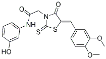 2-[(5Z)-5-(3,4-Dimethoxybenzylidene)-4-oxo-2-thioxo-1,3-thiazolidin-3-yl]-n-(3-hydroxyphenyl)acetamide Struktur