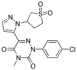 2-(4-Chlorophenyl)-6-(1-(1,1-dioxotetrahydro-1H-1lambda6-thiophen-3-yl)-1H-pyrazol-5-yl)-4-methyl-1,2,4-triazine-3,5(2H,4H)-dione Struktur