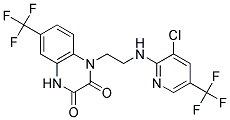 1-(2-((3-Chloro-5-(trifluoromethyl)-2-pyridinyl)amino)ethyl)-6-(trifluoromethyl)-1,4-dihydro-2,3-quinoxalinedione Struktur