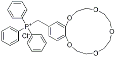 (2,3,5,6,8,9,11,12-OCTAHYDRO-1,4,7,10,13-BENZOPENTAOXACYCLOPENTADECIN-15-YL METHYL)(TRIPHENYL)PHOSPHONIUM CHLORIDE Struktur