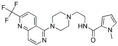 1-METHYL-N-(2-(4-[2-(TRIFLUOROMETHYL)-1,6-NAPHTHYRIDIN-5-YL]PIPERAZIN-1-YL)ETHYL)-1H-PYRROLE-2-CARBOXAMIDE Struktur