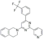 2-[2-PYRIDIN-3-YL-6-(3-TRIFLUOROMETHYL-PHENYL)-PYRIMIDIN-4-YL]-1,2,3,4-TETRAHYDRO-ISOQUINOLINE Struktur