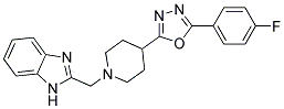 2-((4-[5-(4-FLUOROPHENYL)-1,3,4-OXADIAZOL-2-YL]PIPERIDIN-1-YL)METHYL)-1H-BENZIMIDAZOLE Struktur